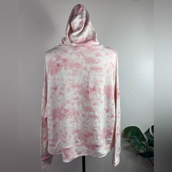 ANNE KLEIN SPORT TIE DYE PULLOVER DRAWSTRING OVERSIZED BOXY STRETCHY HOODIE L - Picture 11 of 12